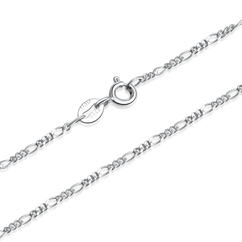 [Australia] - SILBERTALE 1.5mm 925 Sterling Silver Italian Figaro Chain Necklace 14-30 inch 30.0 Inches 