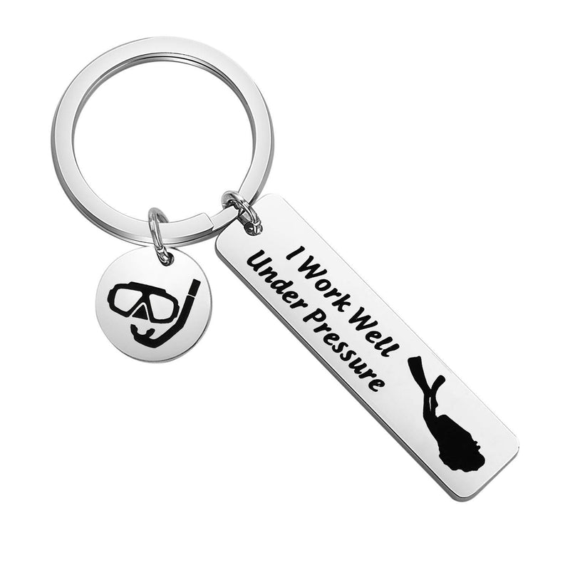 [Australia] - MYSOMY Scuba Diving Gift Scuba Diver Gift I Work Well Under Pressure Keychain Extreme Sports Jewelry Great Gift for Divers I Work Well Key 