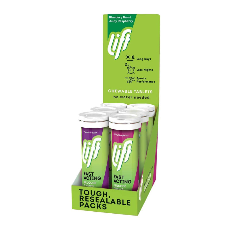 [Australia] - Lift | Fast-Acting Glucose Chewable Energy Tablets | Mixed Flavours | 6 Pack of 10-Tablet Tubes 10 Count (Pack of 6) 