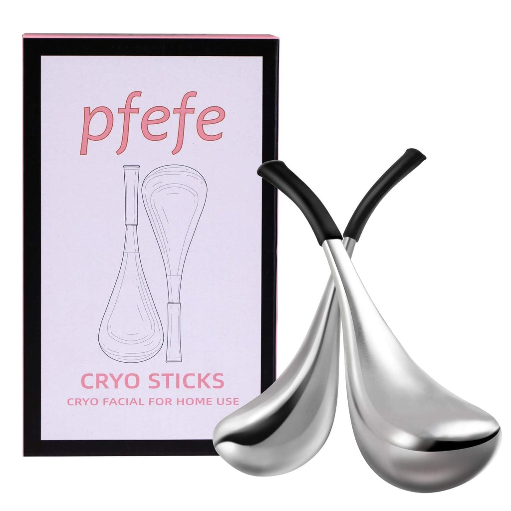 [Australia] - Ice Globes Facial Skin Care Tools for Women Face Eyes, Stainless Steel Face Beauty Cryo Sticks for Girls Ladies, Cooling Spa Globes with Storage Case 