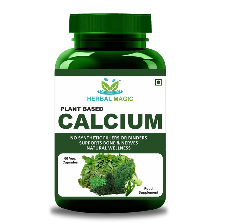 [Australia] - Herbal Magic's Pure & Natural Calcium Capsules X 60 - Full Spectrum - Made from 10 Types of Fruits, Vegetables & Herbs - 100% Natural Formula - No Fillers & Preservatives. 