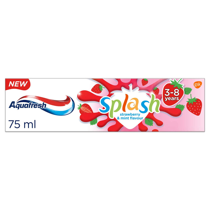 [Australia] - Aquafresh Kids Toothpaste, Splash 3-8 Years Strawberry & Mint Flavour 75 ml 