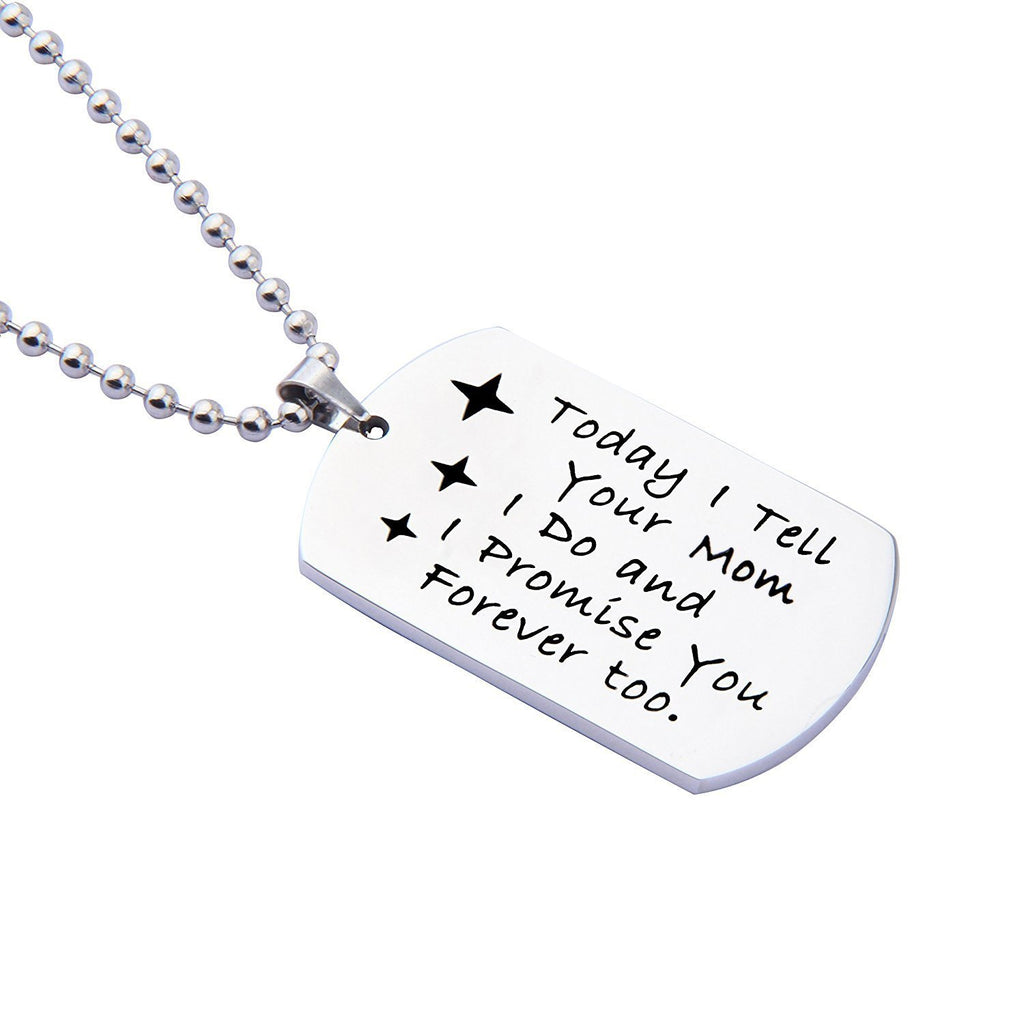 [Australia] - Gift for Stepson Step Daughter Today I Tell Your Dad I do and I Promise You Forever Too Necklace,Wedding Gift Blended (Mom Necklace) 