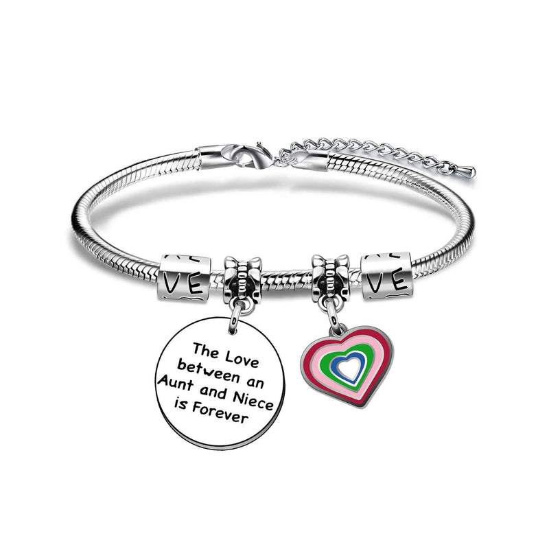 [Australia] - Coagurmes Aunt Niece Gift Bangle The Love Between an Aunt and Niece is Forever Family Gifts Graduation Birthday Christmas Gifts 