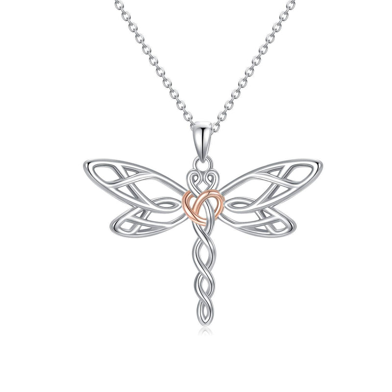 [Australia] - Dragonfly Necklace 925 Sterling Silver Animal Pendant Dainty Charm Jewellery Birthday Gifts for Women 45.7+5.1CM A 