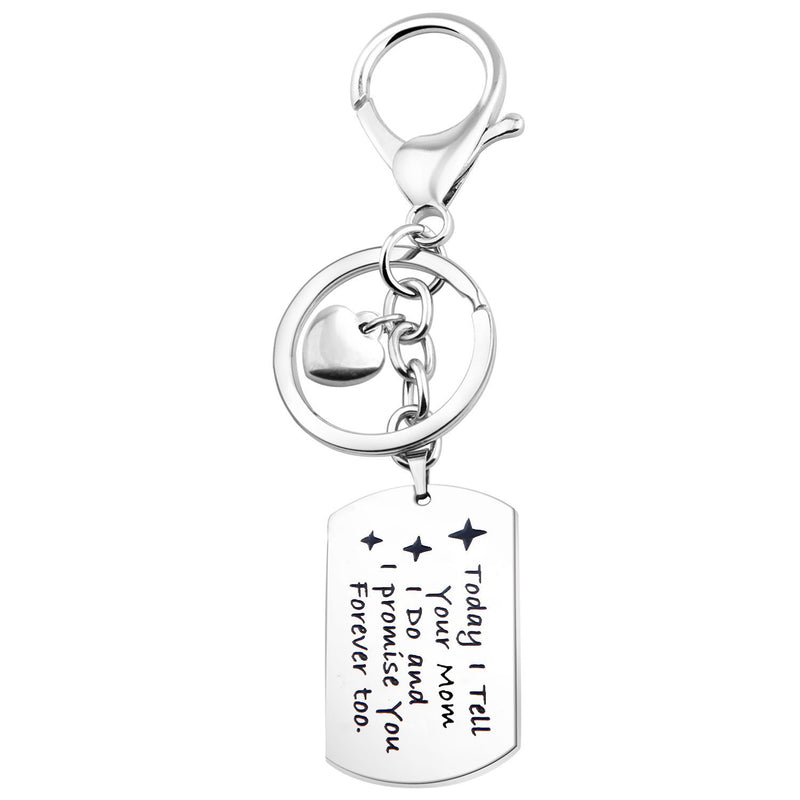 [Australia] - Gift for Stepson Step Daughter Today I Tell Your Dad I do and I Promise You Forever Too Necklace,Wedding Gift Blended (Mom Keychain) 