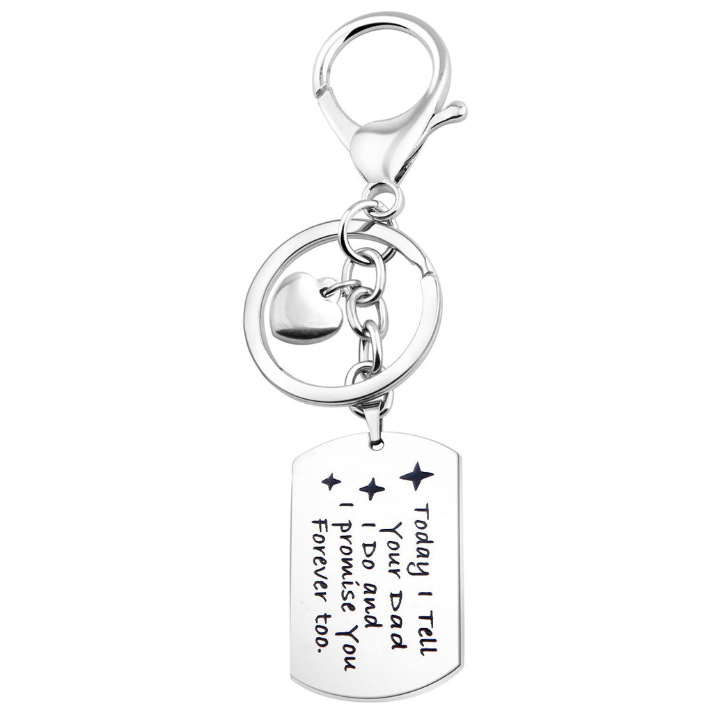 [Australia] - Gift for Stepson Step Daughter Today I Tell Your Dad I do and I Promise You Forever Too Necklace,Wedding Gift Blended (Dad Keychain) 