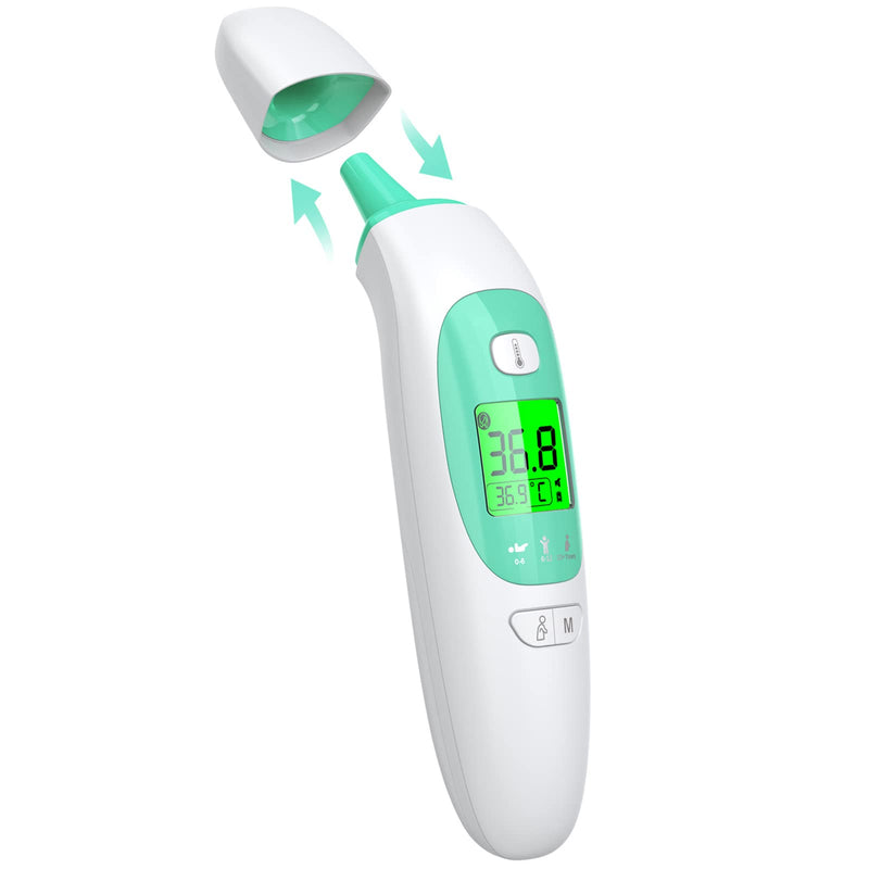 [Australia] - Infrared Digital Ear and Forehead Thermometer, KKmier Non Contact Medical Temperature Thermometer for Adults Children Baby and Object Surface High Temperature Alarm CE 