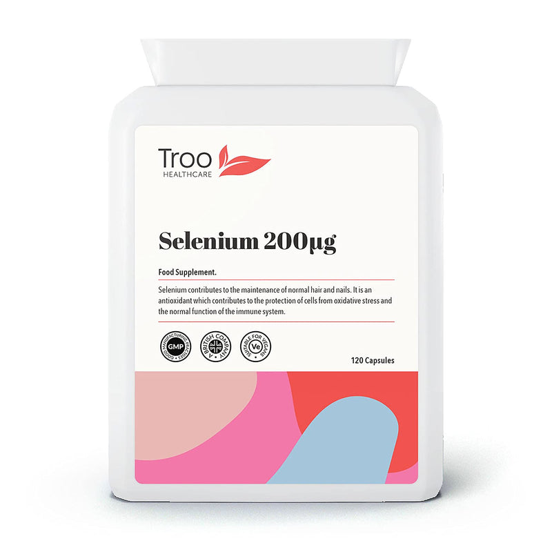 [Australia] - Selenium 200�g 120 Capsules - Essential Daily Antioxidant Mineral Supplement for Immune Support and Hair and Nail Care - Contributes to Normal Thyroid Function 