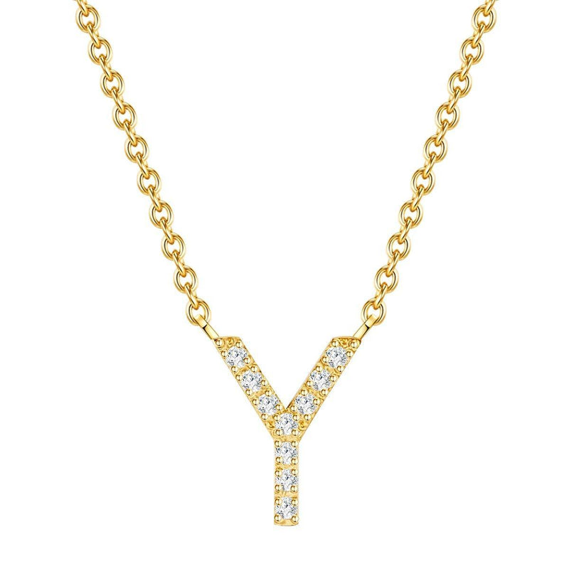 [Australia] - Soul Club Female Stainless Steel Zirconia Anchor Chain Letter Y 