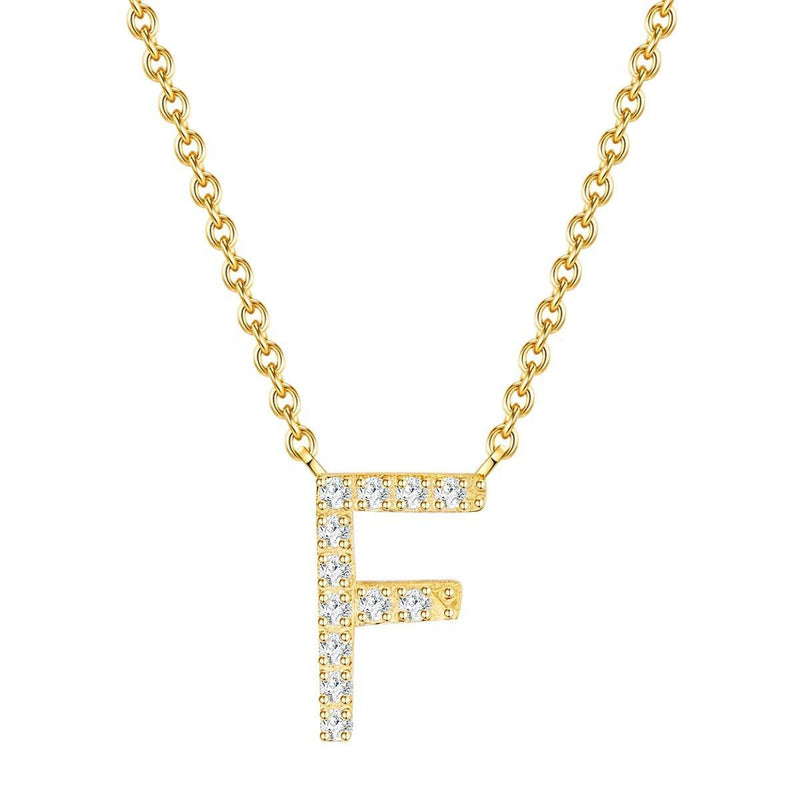 [Australia] - Soul Club Female Stainless Steel Zirconia Anchor Chain Letter F 