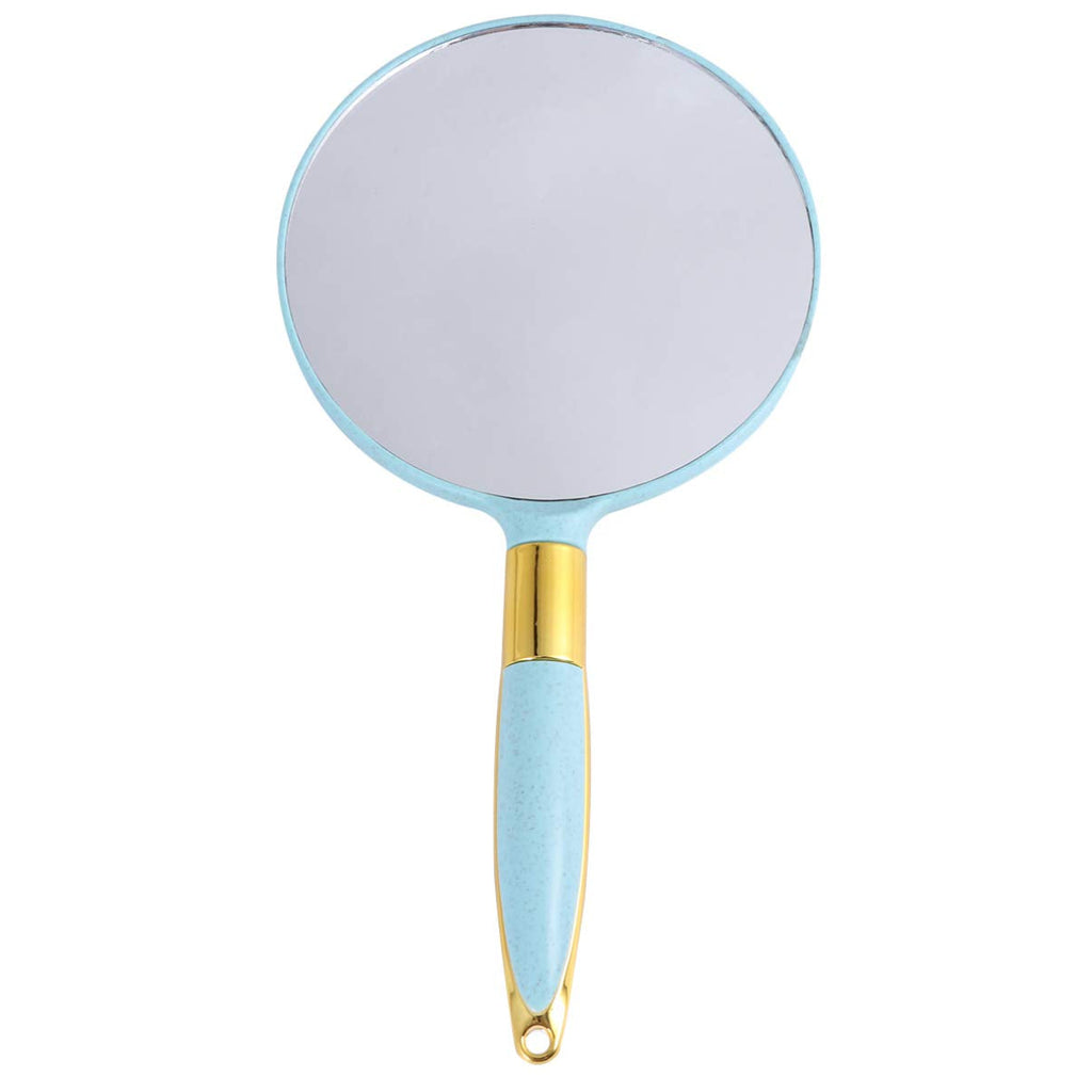 [Australia] - Minkissy Hand Mirror, Round Handheld Mirror with Handle Vintage Makeup Mirror Cosmetic Supplies (Green) Green 