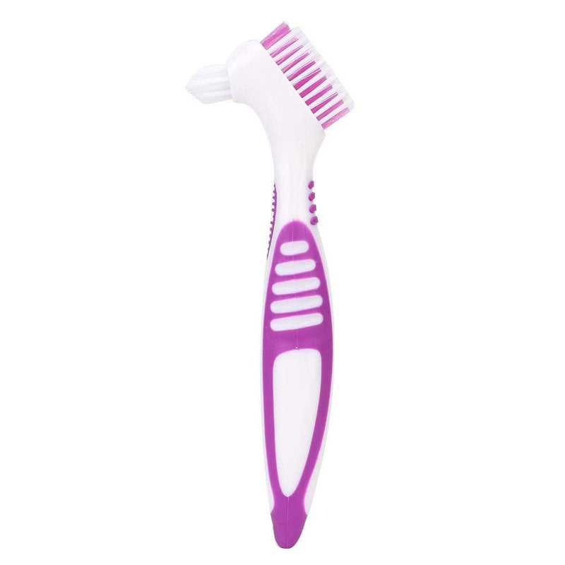 [Australia] - 2pcs Double Bristle Head Denture Cleaning Brush Set, Toothbrush Denture Portable Ergonomic Multi-Layered Bristles False Teeth Brush for Denture Care and Retainer Cleaning 
