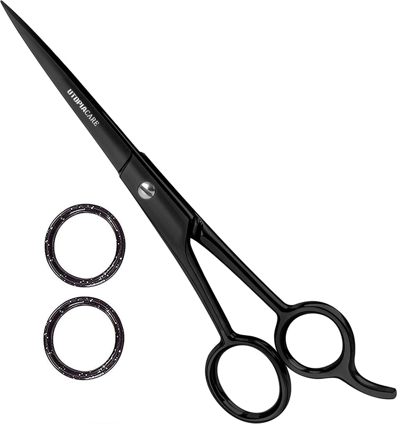 [Australia] - Utopia Care Hairdressing Scissors - 6.5" Sharp Stainless Steel Hair Cutting Scissors and Barber Salon Hair Scissors for Professional Hairdressers, Men, Women, Children and Adults (Black) Black 