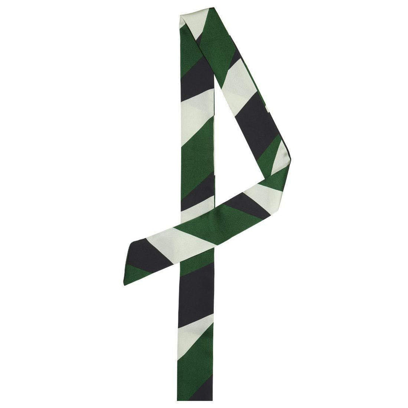 [Australia] - sourcing map Stripe Ribbon Skinny Neck Scarves Long Narrow Neckerchief Hairband for Women Wrist Wear Handbag Handle Wrap 1 Green 