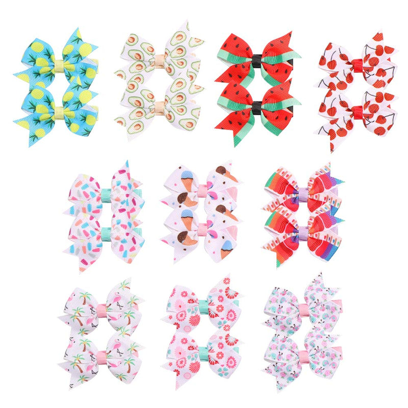 [Australia] - FYHappy Hair Clips Colorful Hair Bows for Girls, Girls Hair Accessories, Quality Material and Well Made, Wear Comfortable, No Pulling Hair, Pack of 20 Multicolour 