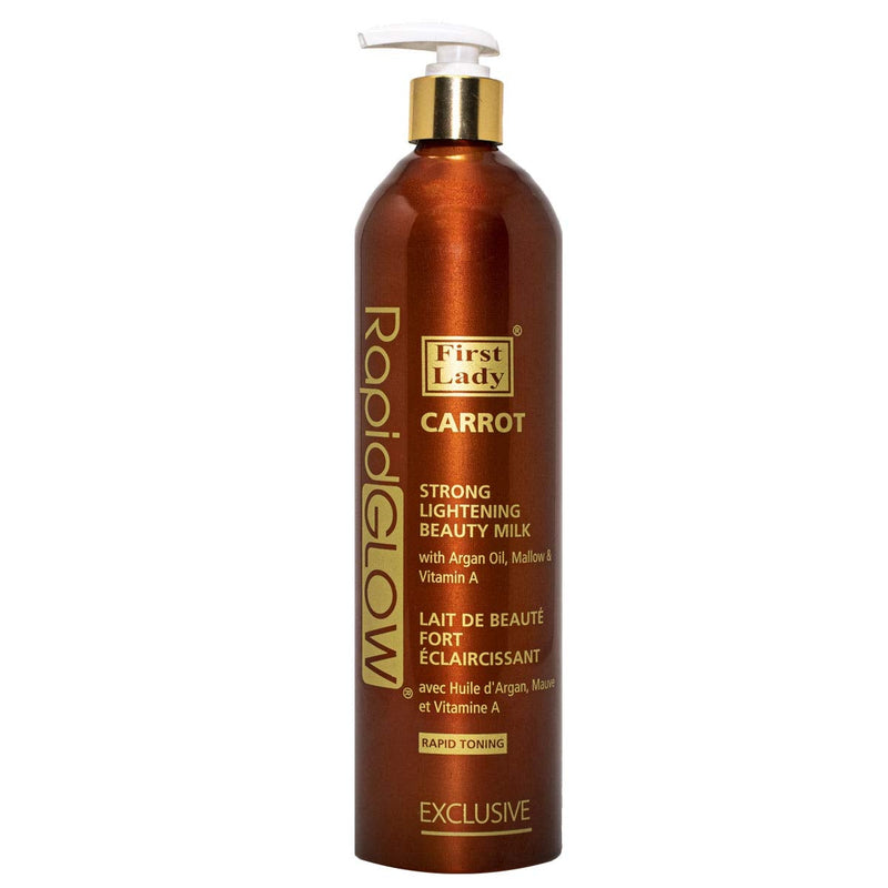 [Australia] - First Lady Rapid Glow Carrot Strong Skin Lightening Beauty Lotion 500ml - with Argan, Mallow, Vitamin A 