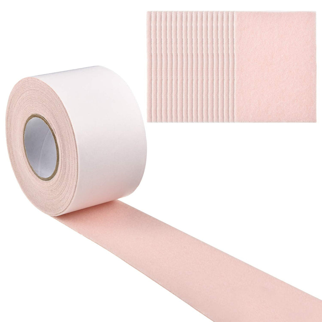 [Australia] - 30 Pieces Blister Prevention Patches Tape and 1 Roll Foot Adhesive Roll Sticker, Soft and Comfortable, 2'' x 5 Yards, Moleskin to Reduce Friction, Thin and Flexible 