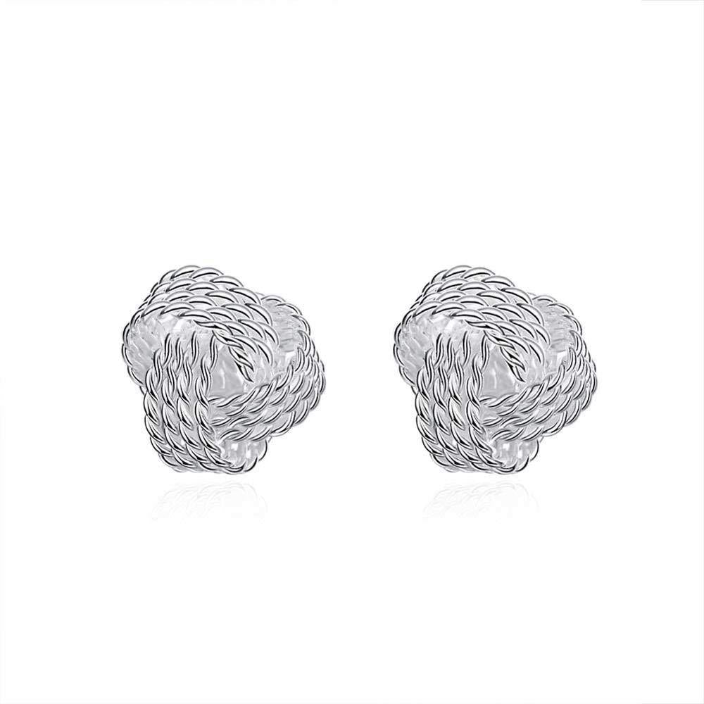 [Australia] - Alexandro 925 Sterling Silver Jewelry Italian Design Twisted Wire Love Knot Stud Earring for Women 