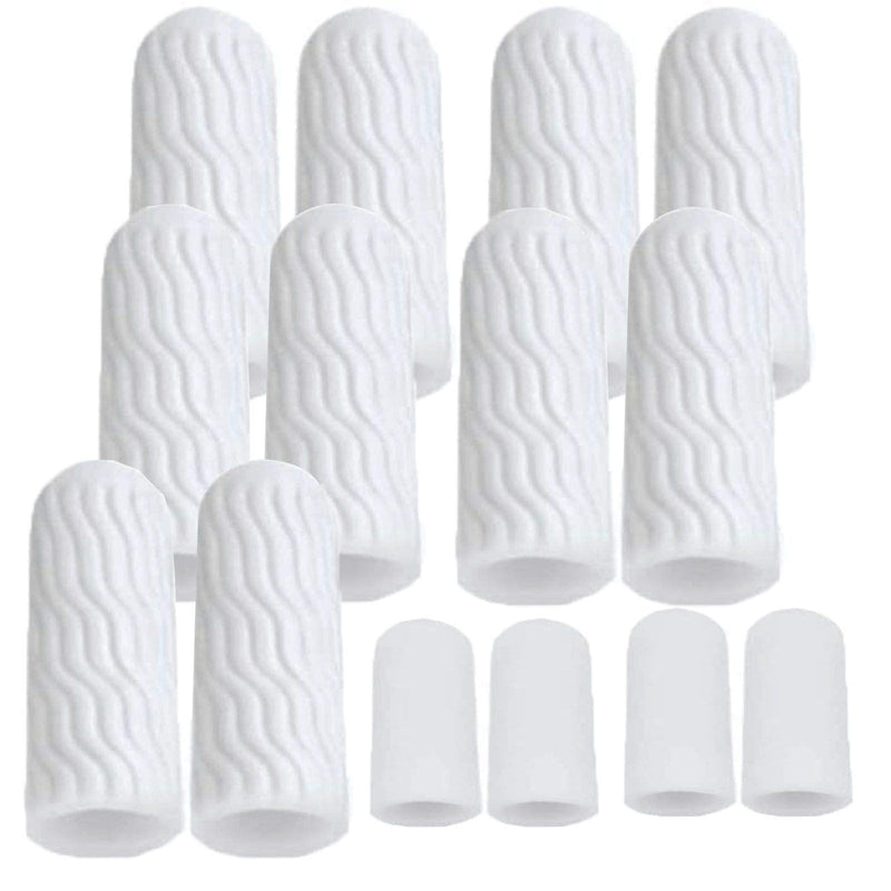 [Australia] - Mcvcoyh Finger Cots, 14 Pack Gel Finger Protector Finger Cots, Gel Finger Sleeves to Protect Fingertips, Hand Eczema Clear 14 Pack 