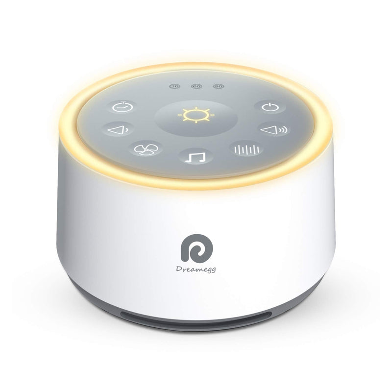 [Australia] - Dreamegg White Noise Machine, D1 Sleep Sound Machine with Night Light for Baby Kid Adult, 24 Natural Sounds Therapy, Continuous or Timer, Sound Machine for Sleeping Nursery Office Travel Gift Classic White 
