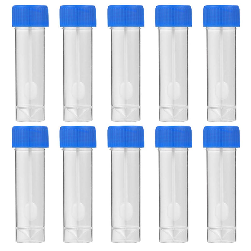 [Australia] - Milisten 10Pcs Stool Specimen Cup Stool Container Test Tubes Sample Specimen Bottle Urine Cup with Spoon Lid for Home Laboratory School Educational (Blue) 