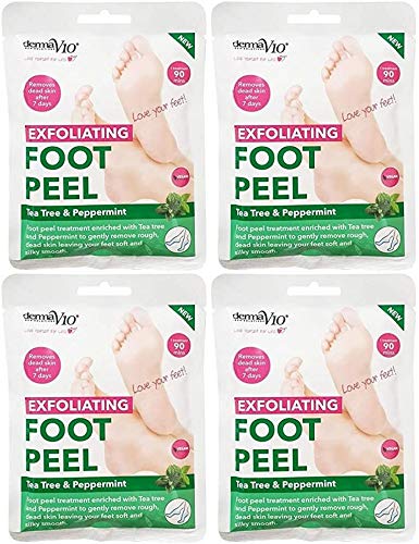 [Australia] - Derma V10 Exfoliating Foot Peel Tea Tree & Peppermint Removes Dead Skin After 7 Days 4 Treatments 