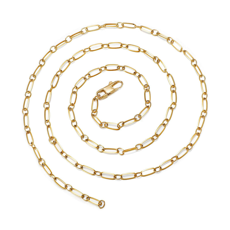 [Australia] - ZiiLay Soldered Paperclip Rolo Chain Jewelry Stainless Steel Dainty Necklace for Women Gold Plated 28“ 