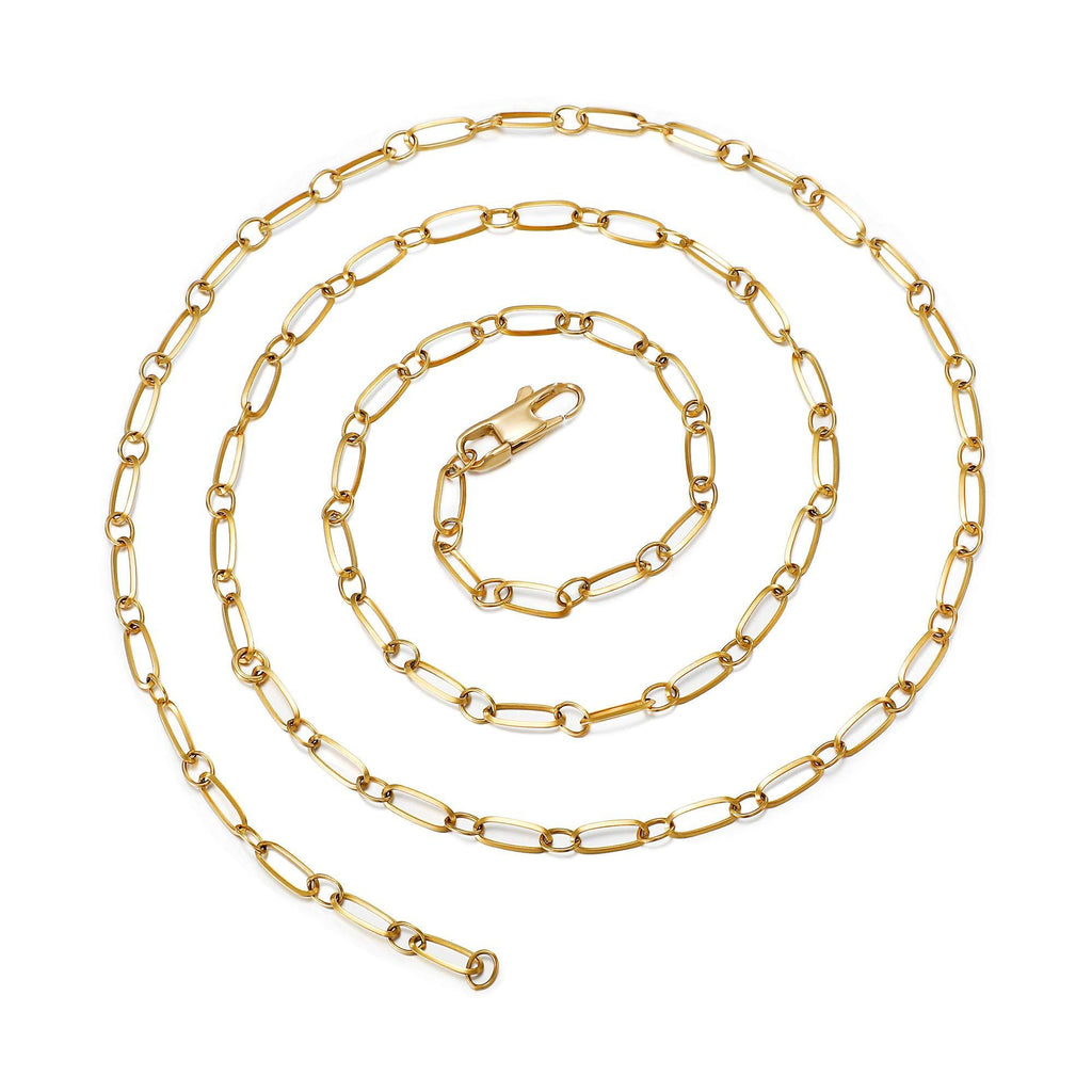 [Australia] - ZiiLay Soldered Paperclip Rolo Chain Jewelry Stainless Steel Dainty Necklace for Women Gold Plated 22” 