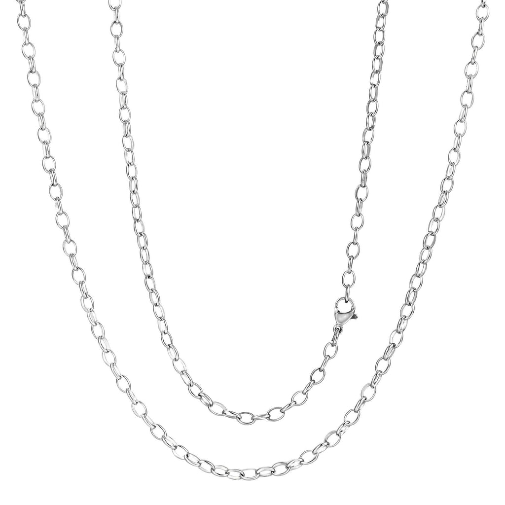 [Australia] - ZiiLay Soldered Oval Rolo Chain Jewelry Stainless Steel Dainty Necklace for Women Silver 3mm 20” 