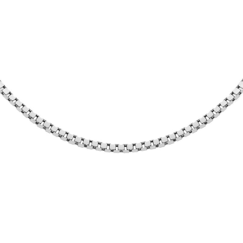 [Australia] - TJC Silver Box Chain for Women Shinny 925 Sterling Stamped High Gloss Plain Solid Gift for Wife/Girl Friend/Mother Size 15 Inches, Wt. 3.5 Grams 