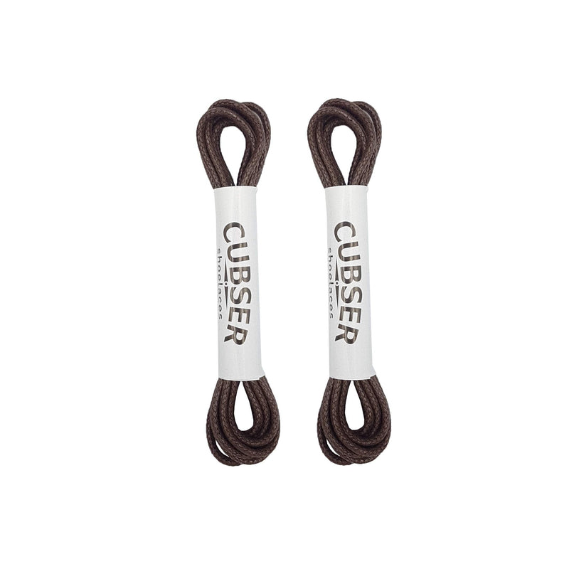 [Australia] - Round Shoelaces (2 Pairs) Premium Waxed Durable Thin 3mm Laces for Dress Casual Oxford Shoes 75 cm Brown 