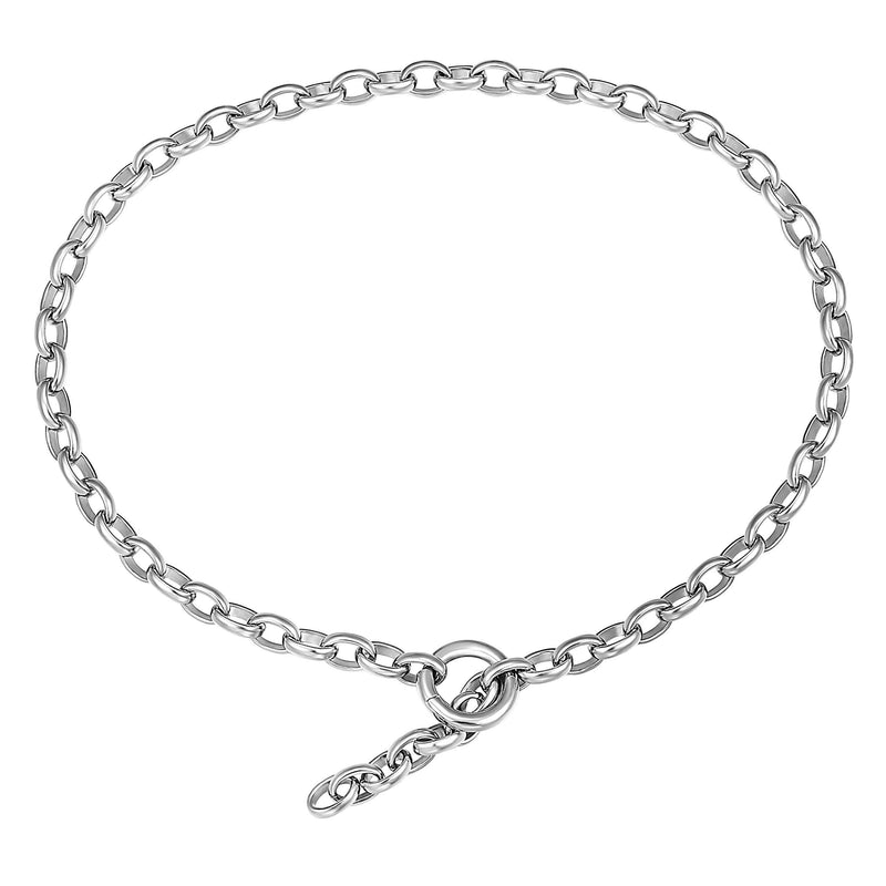 [Australia] - ZiiLay Minimalist Belcher Choker for Women Girls 316L Stainless Steel Oval Chain Jewelry Adjustable 16” OvalChoker 