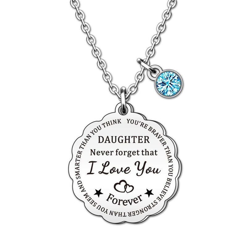[Australia] - HULALA Charm Daughter Necklace Jewellery From Mum Dad Never Forget I Love You Forever 