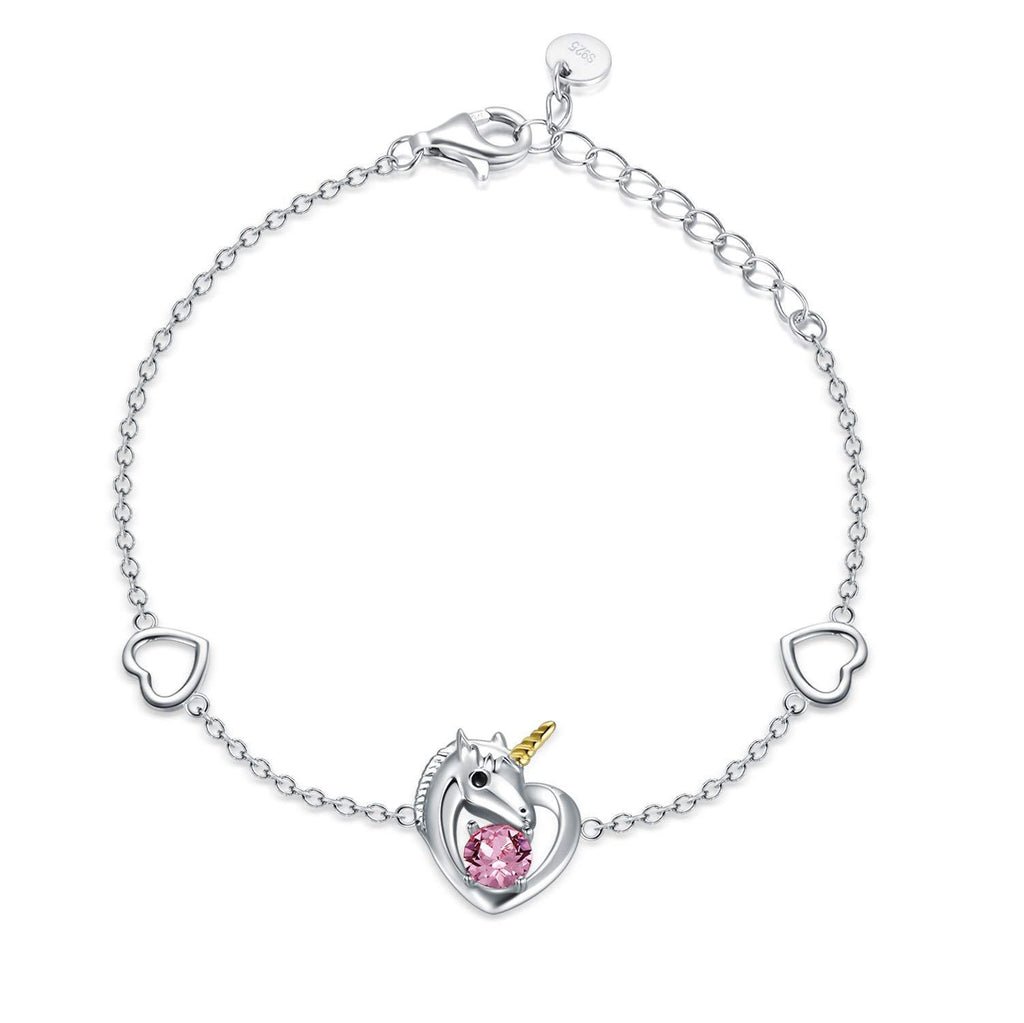 [Australia] - Unicorn Gifts for Girls, Sterling Silver Unicorn Bracelet, Birthday Jewellery Gifts for Her Daughter Women 