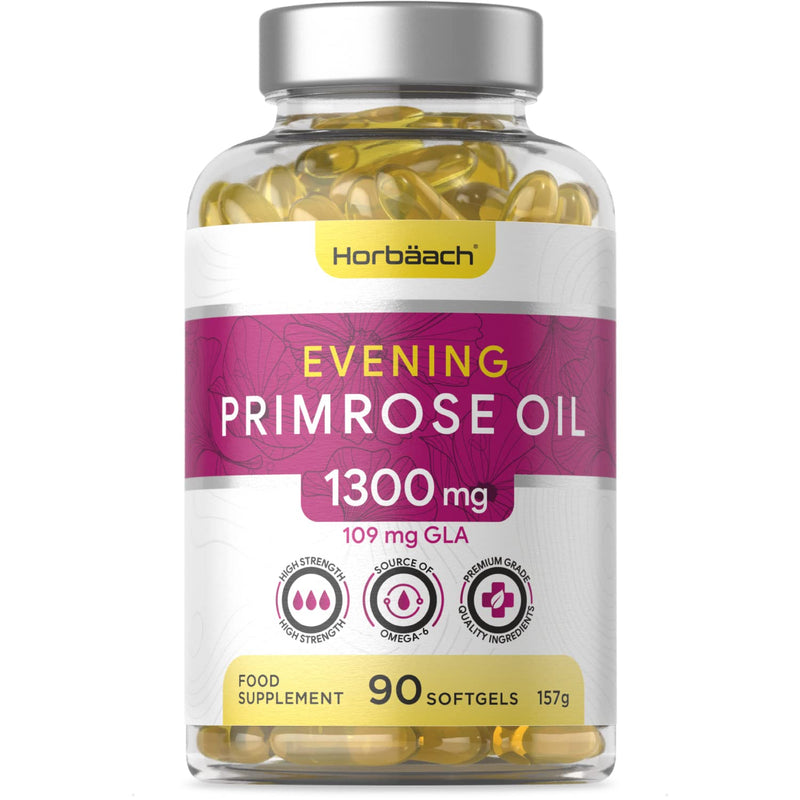 [Australia] - Evening Primrose Oil 1300mg | 90 Softgel Capsules | High Strength with Omega 6 and GLA | by Horbaach 