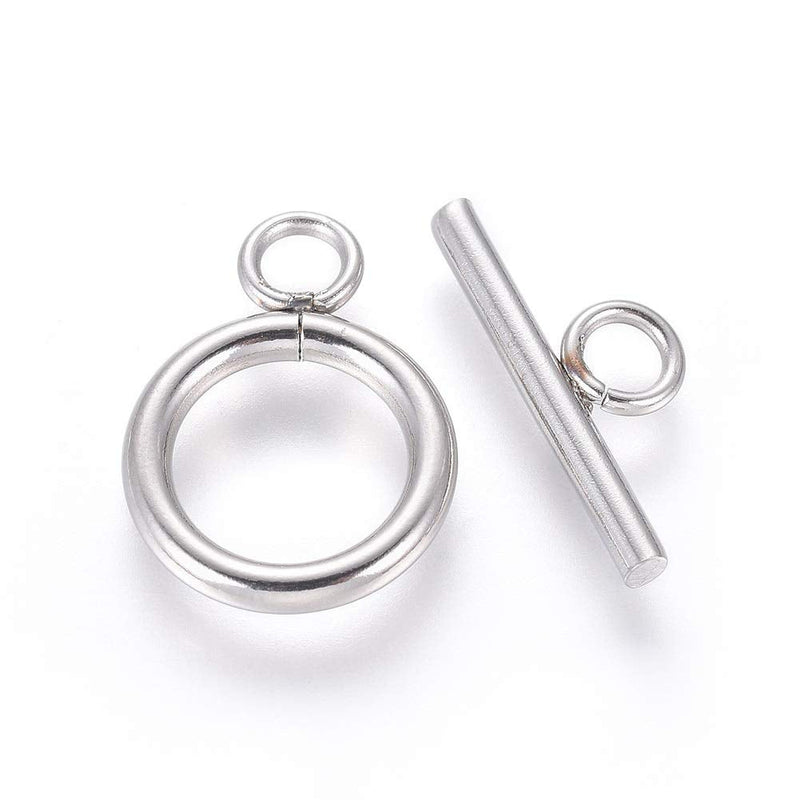 [Australia] - UNICRAFTALE 10 Sets 304 Stainless Steel Toggle Clasps Bar and Ring Toggle Clasps End Clasps Jewelry Connectors for DIY Bracelet Necklace Jewelry Making 18mm Long 