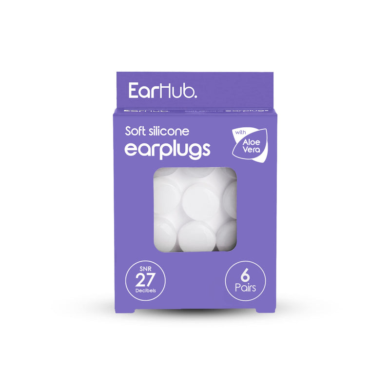 [Australia] - EarHub Sleepwell Soft Premium Silicone Earplugs Reusable & Custom Fit, Best Used for Sleep, Travel, Water Sports, Work, Study & Concerts, Clear, 6 Pairs 
