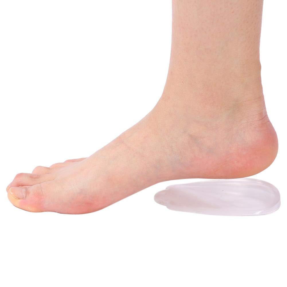 [Australia] - 1 Pair of Heel Lift Insert Pad Cushion Heel Sleeves Pads Silicone Transparent Support Cups for Relieving Heel Pain O/X Legs Correction Support Cups 