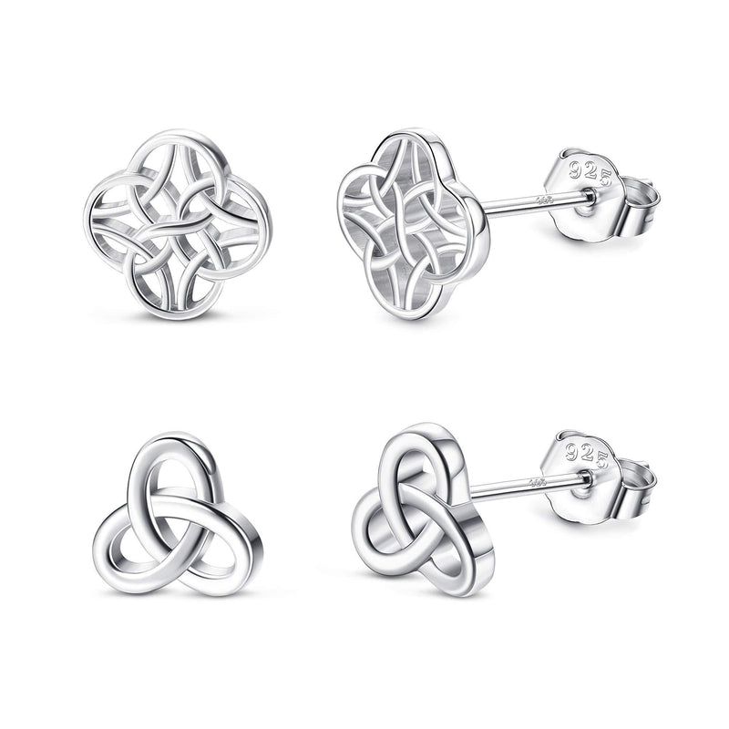 [Australia] - Milacolato 925 Sterling Silver Celtic Trinity Knot Studs Earrings Tiny Earring Stud Set for Women 