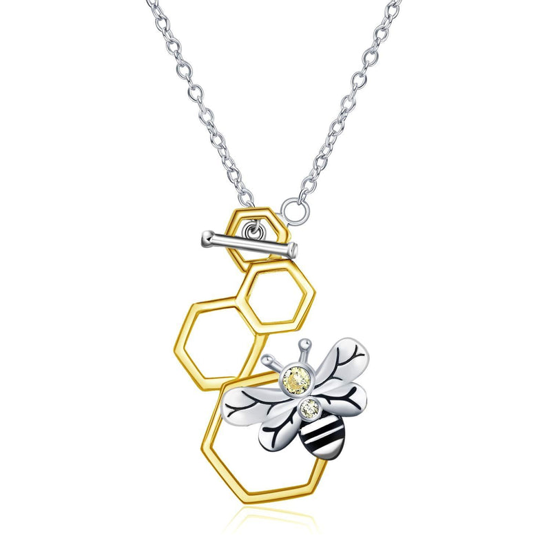 [Australia] - WINNICACA Bee Jewellery Sunflower Pendant S925 Sterling Silver Charms Choker Necklace for Women Gifts Yellow-2 