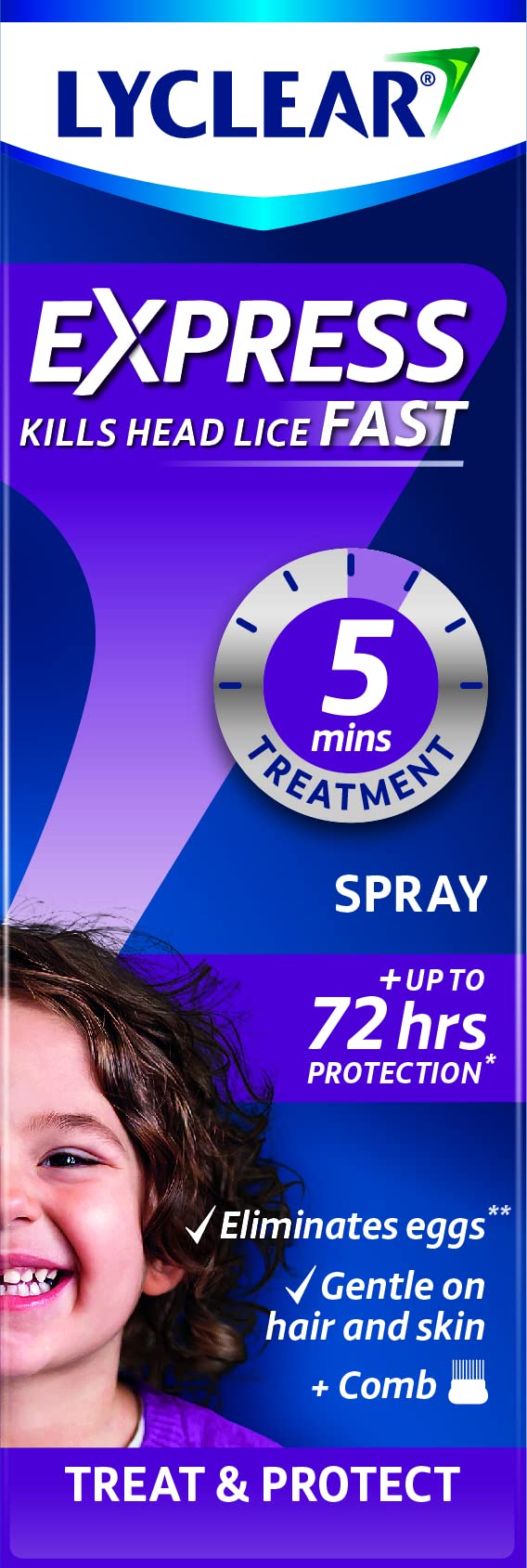 [Australia] - Lyclear Express Treat & Protect Spray - Kills Head Lice & Eggs – Effective in Just 10 minutes & Helps Protect for up-to 72 hours* – 100ml Spray Format 