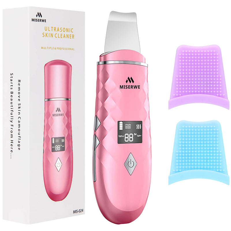 [Australia] - Skin Scrubber with LCD Display Skin Spatula Pore Cleaner Blackhead Remover Face Beauty Lifting Tool Comedones Extractor with 4 Modes, Heat Facial Scrubber Spatula for Deep Cleansing 