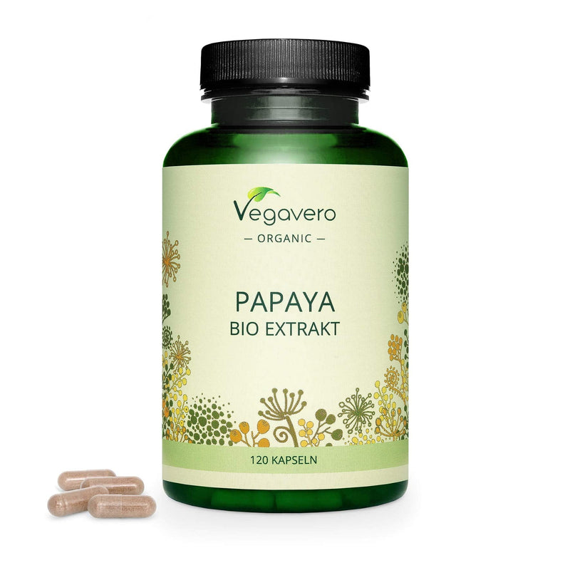 [Australia] - Papaya Vegavero® | 100% Organic | 1400mg Carica Papata Fruit Extract | NO Additives & Non-GMO | 120 Vegan Capsules 