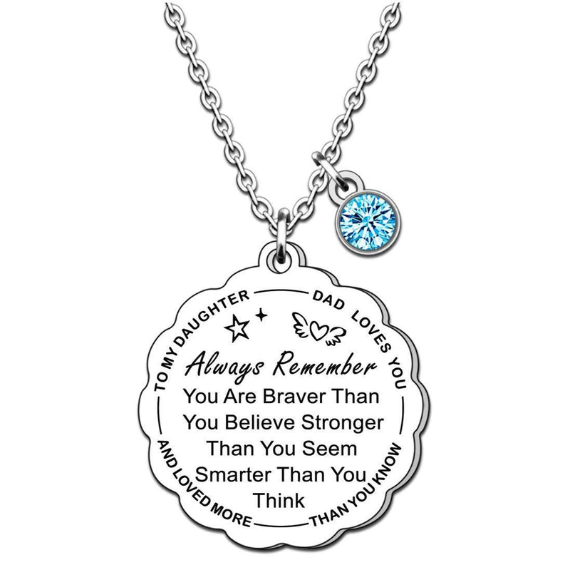[Australia] - TTOVEN Inspirational Daughter Necklace from Dad Sun Flower Pendant For Women Girls Birthday Christmas Gifts Dad Loves You 