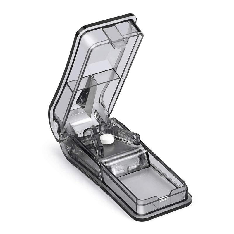 [Australia] - Pill Cutter, Opret Pill Splitter with Blade for Small Pills Large Pills Cut in Half Quarter for Tablet Vitamin Medicine (Black) Black 