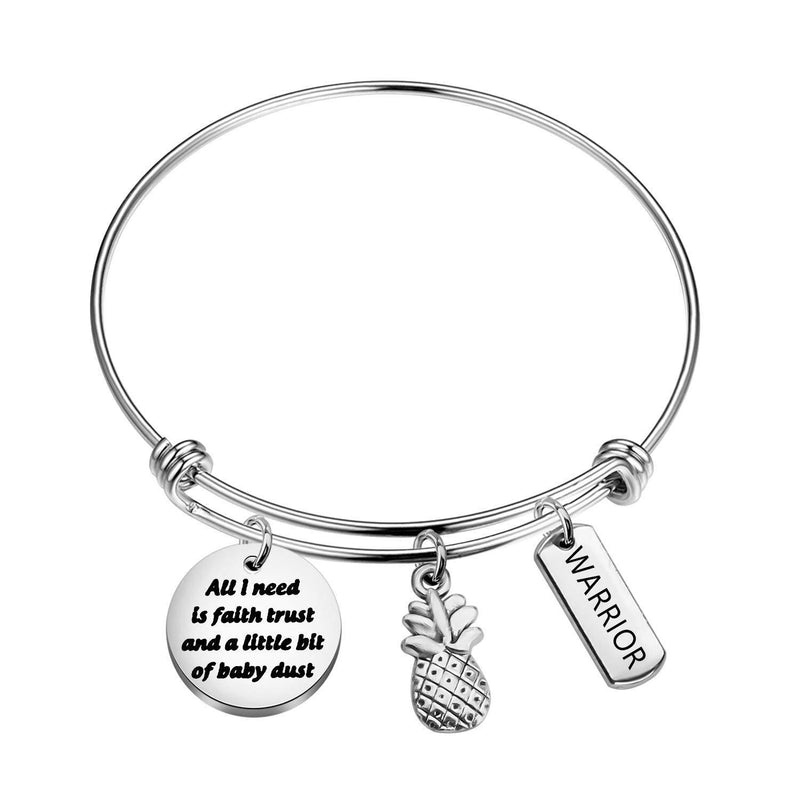 [Australia] - IVF Gift Warrior Pineapple Bracelet All I Need To Faith Trust and A Little Bit of Baby Dust TTC Infertility Encouragement Gift for Her Ivf Bracelet 