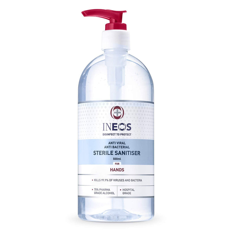 [Australia] - INEOS - Sanitiser Gel (500ml) - Hand Sanitiser - Hospital Grade, Effective against 99.9% of Viruses and Bacteria Sterile Sanitiser 500 ml (Pack of 1) Single 