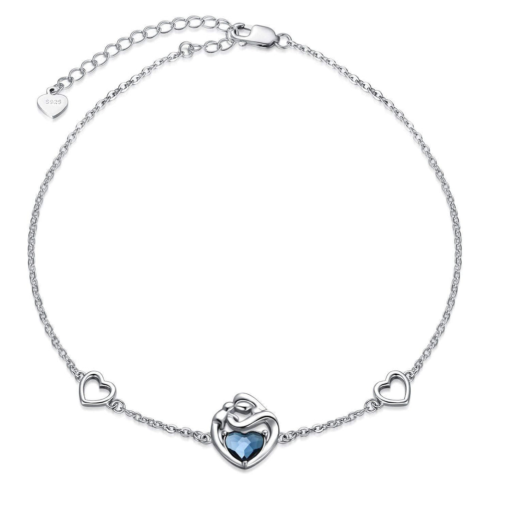 [Australia] - Sterling Silver Mother Daughter Bracelet, Birthday Jewellery Gifts for Mum or Daughter 