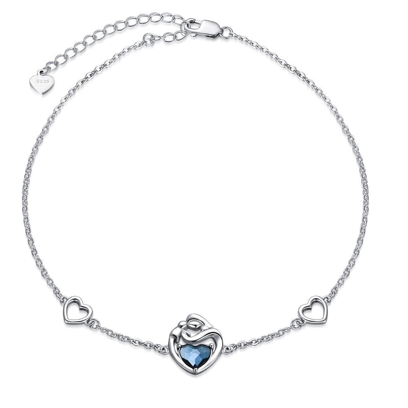 [Australia] - Sterling Silver Mother Daughter Bracelet, Birthday Jewellery Gifts for Mum or Daughter 
